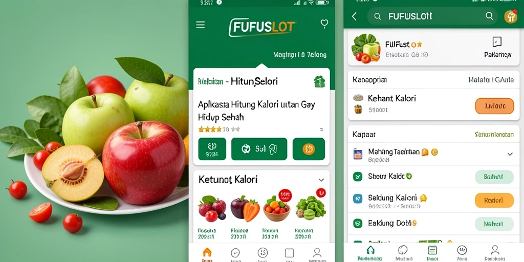 Antarmuka FUFUSLOT menampilkan fitur Hitung Kalori yang intuitif.