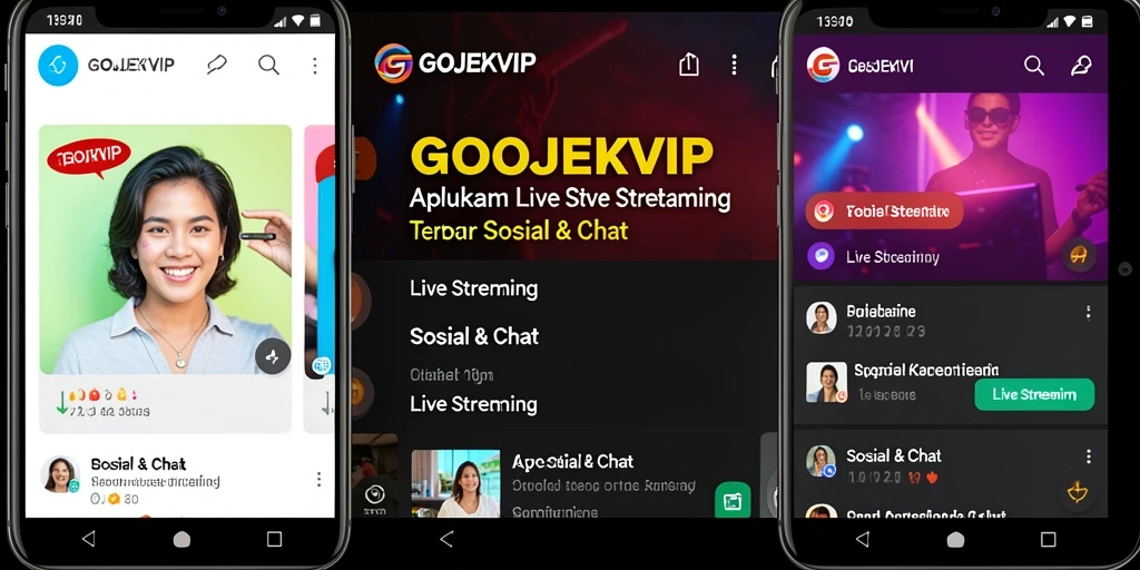 Antarmuka GOJEKVIP yang menarik untuk Live Streaming.