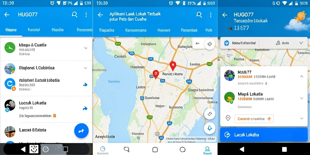 Tampilan antarmuka HUGO77 yang intuitif untuk pelacakan lokasi.
