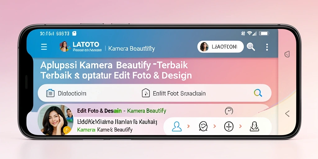 Antarmuka aplikasi LATOTO dengan berbagai fitur Kamera Beautify.