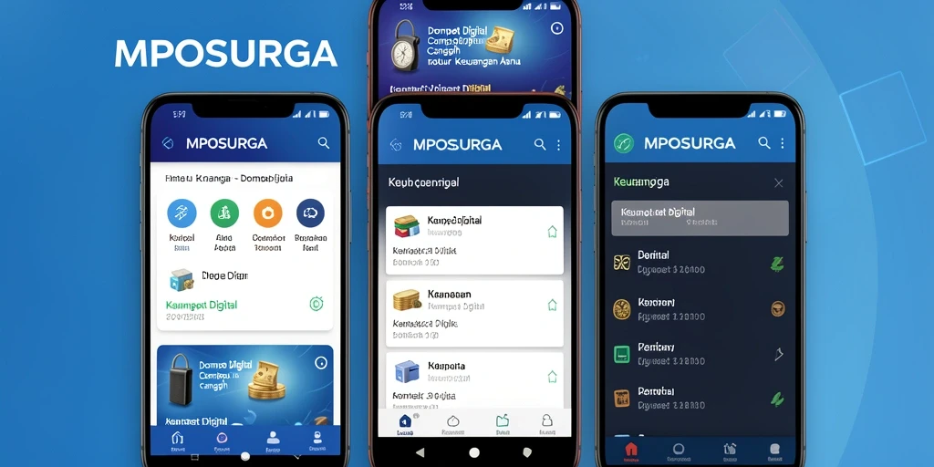 Antarmuka utama MPOSURGA yang mudah dinavigasi untuk transaksi keuangan.