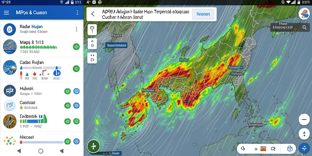 Tampilan antarmuka RP99 yang sederhana dan informatif untuk radar hujan.
