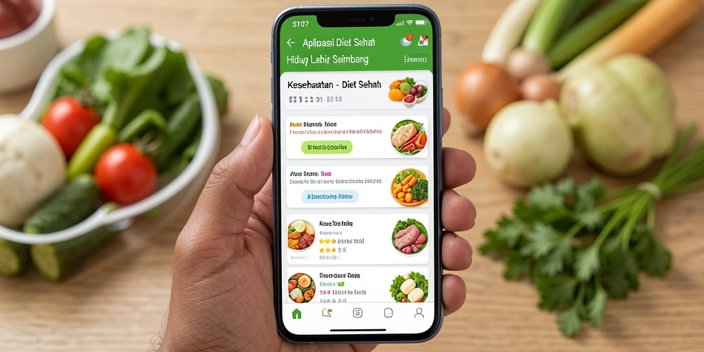 Antarmuka aplikasi Diet Sehat SD107 yang informatif dan interaktif.